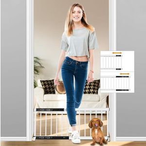 White Metal Dog Gate for Small Dogs  13.3" Short Freestanding Puppy Gate with Retractable Sliding Rail, No Installation, Indoor/Outdoor Use, Foldable & Portable Pet Barrier