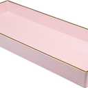Pink Vanity Tray with Handles, Decorative Tray Desktop Storage Organizer for Bathroom, Living Room, 5.9"*13.7"