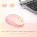seenda Wireless Mouse, 2.4G Noiseless Mouse with USB Receiver Portable Computer Mice for PC, Tablet, Laptop, Notebook with Windows System - Gradient Pink