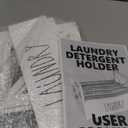 Detergent Holder for Laundry Room, Wood Soap and Liquid Detergent Dispenser Holder, Easy Assembly Laundry Station Organizer Stand for Laundry Room Organization and Storage (White,1)