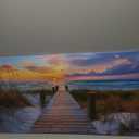 BLINFEIRU Coastal Beach Canvas Wall Art - Beach Path Pictures Wall Decor Large Ocean Seascape Art Prints Sunset Nature Landscape Paintings for Living Room Bedroom Decorations Framed Artwork 20"x40"