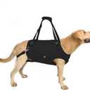 Coodeo Dog Lift Harness, Pet Support & Rehabilitation Sling Lift Adjustable Padded Breathable Straps for Old, Disabled, Joint Injuries, Arthritis, Loss of Stability Dogs Walk (Black, L)