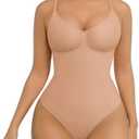 FeelinGirl Shapewear Bodysuit for Women Tummy Control Seamless Sculpting Snatched Waist Body Suit Body Shaper Thong  M/L