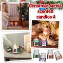 Tondiamo 4 Pcs Christmas Candle Set Scented Candles Gift 9.5 Oz for Women Men, Xmas Scents of Christmas Tree Cookies Spice Plums