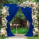 MEETSKY Royal Blue Backdrop Curtains for Parties Blue Curtains Photography Backdrop Drapes for Wedding Birthday Party Baby Showers Rod Pocket Home Sliding Door Decoration, 5ft x 8ft, 2 Panels