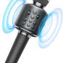 MetFut Wireless Bluetooth Karaoke Microphone, Built-in Loud Speaker for 10H Playback, Add Reverb/Duet Mode/Earbuds Monitoring, Portable Karaoke Machine for Entertainment & Singing Practice (Gray)