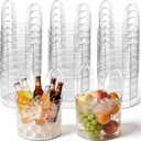 24 Pack 7 Qt / 6.8l Clear Foldable Ice Buckets with Handle, Bottle Drink Cooler Collapsible Beer Wine Champagne Beverage Storage Tub Outdoor Waterpot for Parties Garden Camping