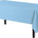 Exquisite 2 Pack Premium Plastic Tablecloth Rectangle Table Cover - Light Blue