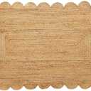 Hand Woven Jute Area Rug - 5' x 8' Feet - Rustic Beige Reversible Rectangular Rugs for Bedroom, Kitchen, Living Room - Vintage Natural Braided Entry Floor Dcor Boho 5 x 8 Area Rug