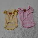 2 Pack Striped Small Dog T Shirt Cute Cherry Girl Dog Clothes for Small Dogs Cats Breathable Soft Cotton Pet Puppy Sleeveless Vest Spring Summer Doggy Outfits（Pink+Yellow, Small）