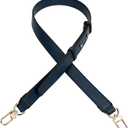 Smooth Leather Belt for Crossbody Handbags Shoulder Bag Replacement Adjustable Purse Strap Short Size Silver Clasp Navy Blue