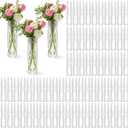 100 Pcs Plastic Bud Vases in Bulk Clear Small Flowers Vases for Centerpieces Wedding Decorations Home Banquet Formal Dinners Party Table Decor Office Ornaments (1.2 * 5.5inch,Pattern)