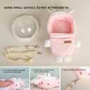 Sugar Glider Bonding Pouch Bonding Pouch Carry for Rat Syrian Hamster Hedgehog Small Pocket Pets, Gerbil Travel Bag Cute Bunny-Shaped Outing Bag with Large Transparent WindowPink