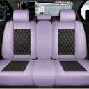 Car Seat Covers Full Set, Super Luxurious Heavy Universal Duty Waterproof Leather Automotive Vehicle Cover for Cars SUV Pick-up Truck, Non-Slip Seat Purple Car Accessories (Full Set/Light purple)