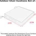 Favoyard Patio Chair Cushions 22 x 22 x 3 Inch Waterproof Outdoor Seat Cushions for Patio Furniture 3-Year Color Fastness Garden Sofa Couch Pads with Handle & Adjustable Straps Set of 2, Blue