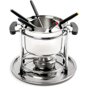 Norpro Stainless Steel 10 Piece Fondue Set (Medium, Silver)