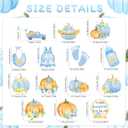 Fumete 72 Pcs Blue Little Pumpkin Baby Shower Decorations Fall a Little Pumpkin Is on His Way Hanging Swirls Autumn Thanksgiving Baby Shower Party Ceiling Streamers Decor for Home Party Supplies