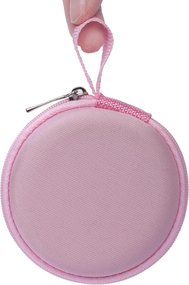 Ginsco Mini-Portable Hard Shell Earbuds Case for Apple EarPods Headphones USB-C Wired Ear Buds/Samsung Galaxy Wired Earbuds, Travel Case for Earphones Earplugs (1, Pink)
