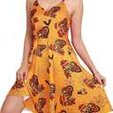 Kingfancy Summer Dresses for Women 2025 V-Neck Spaghetti Strap Sundresses Short Dress with Pockets (S)