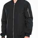 Mens Lightweight Bomber Jacket Casual Windbreaker Zip Up Coat with Pockets for Spring Fall (Black, S)