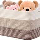 Boensi Gradient Yellow Laundry Basket With Handle - 21"17"12" Large Woven Cotton Rope Blanket Basket, Storage Basket For Blankets, Baby Toys & Clothes (Fits Bathroom, Nursery, Bedroom, Living Room)