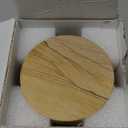 Natural Sandstone Coasters Set of 8 with Holder, 4 in Dia Drink Coasters for Coffee Table, Water Absorbent & Heat Resistant Cup Coaster for Home & Office, Christmas Birthday Gift