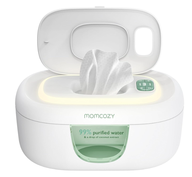 Momcozy Baby Wipe Warmer, Innovative Spring Design, Large Capacity Wipes Dispenser, Fast and Even Heating, 4 Modes of Temperature Heating Control, Diaper Wipe Warmer with Night Light