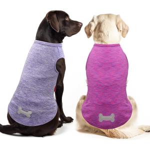 KYEESE 2 Pack Dog Shirts for Large Dogs Quick Dry Breathable Stretchy Sun Protection Pet T-Shirts with Reflective Label Tank Top Sleeveless Vest Dog Clothes, Purple+Pink, 3XL (XXX-Large (55-75lbs))