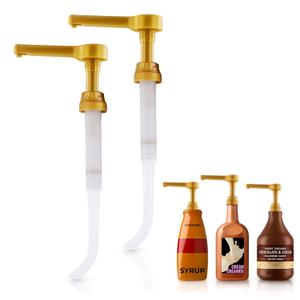 2 Pcs Sauce Pump Dispenser  Compatible with Torani, Davinci (64oz), and Ghirardelli (87-90oz) Bottles | Pump for Coffee Syrup Bottle 0.5oz Each Press  Adjustable Long Tube & Lockable Design