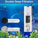 265 GPH 4-in-1 aquarium filter, 20-80 gallon fish tank filters Filtration and Oxygenation, filter for fish tank with biochemical cotton, ceramic beads, Multi-functional turtle tank filter(15 W)