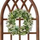 Sintosin Farmhouse Arched Window Frame Wall Decor 20 x 32 Inches, Wood, 31.5"L x 19.7"W