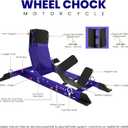 GRAND PITSTOP Universal Wheel Chock for Motorcycle Stand for Trailer Completely Adjustable Detachable Foldable Wheel Chock (Blue)