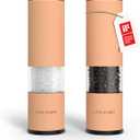LARS NYSM Salt and Pepper Grinder Set Manual, Stainless Steel Salt and Pepper Mills with Adjustable Ceramic Grinder I Design Spice Shakers (Creamy Peach)