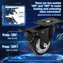 ASHGOOB 3" Heavy Duty Plate Casters, 1000 Lbs Dual Brake - Set of 24