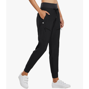 baleaf Women's Joggers Lightweight Hiking Pants High Waist 5 Zipper Pockets Quick Dry Travel Athletic UPF50+ , Size L