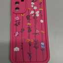 for Samsung Galaxy A15 5G Case, Creative Flower Pattern Design Girls Women Liquid Silicone Cover, Thicker Frame Shockproof and Scratch-Resistant Soft Case for Samsung A15 - Red