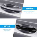 Exterior Door Handle Cover Compatible for Hyundai Santa Fe 2019 2020 2022 2023 Accessories Door Handle Protector Trim with 2 Sensors Openings Golssy Black