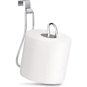 Toilet Paper Holder, Over the Tank Toilet Paper Holder, Toilet Paper Roll Holder, Bathroom Toilet Paper Storage（Chrome）