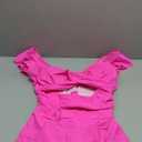 Aidonger One Piece Swimdress Swimsuit for Women Tummy Control Ruffle Swim Dress Skirt V Neck Cutout Wrap Bathing Suit Hot Pink XL