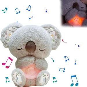 Relief Koala Breathing Stuffed Toy, Anxiety Relief Plush Breathing Animal, Sleeping Koala Plush Breathing with Music Lights and Rhythmic Breathing Movements, Birthday Gifts for Adults and Kids
