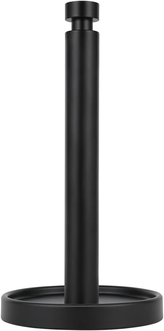 Ivilon Countertop Paper Towel Holder - Steady and Easy Tear - Fits All Paper Towel Rolls - Black
