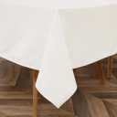 Majestic Giftware PVC Faux Leather Rectangle Tablecloths | (TCE3-54144) White Waterproof & Spill Proof Dining Table Cover | Decorative Washable Tablecloth for Home, Kitchen, Party (54X144)