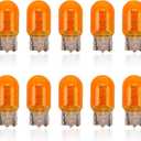 2 x Downhill 10 PCS 7443 Bulb, 7443 Turn Signal Bulbs, T20 12V/21W Versatile Miniature Brake Lights/Reversing lights/Taillight Bulbs Lighting Replacement Accessories, for Most Cars Trucks SUVs (Amber)