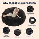 Bean Bag Cover (No Filler), Faux Fur Beanbag Chairs Covers Only, Stuffed Animal Storage Bean Bag, Giant Washable Beanbag Cover Without Filling, 6FT, Black