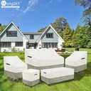 Outdoor 2-Seater Loveseat Cover,Patio Sofa Covers Fits up to 58W x 32.5D x 31H Inches,100% Waterproof Heavy Duty Patio Furniture Covers,Beige & Gray-Green