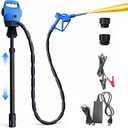 Electric Drum Pump with 120V AC/12V DC Power,DEF 55 Gallon Drum Pump with Built-in 2-Inch Bung Adapter, 5 GPM Flow Rate,Telescoping Suction Tube 34" to 49" Suitable for Diesel, DEF, Water, Antifreeze