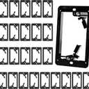 VCE Low Voltage Mounting Bracket Single Gang Wall Plate, Flush Low Voltage Box for Network, HDMI, Coaxial, Speaker, Telephone Cables, Black, 25 Pack