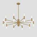 KCO Lighting Mid Century Modern Chandelier Brass Gold Chandelier Light Fixture Vintage Bedroom Chandelier Sputnik Flush Mount Ceiling Light Large Chandeliers for High Ceilings