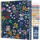 bloom daily planners 2026 Planner (January to December) - 8.5” x 11” Weekly & Monthly Dated Agenda Organizer Book with Stickers & Tabs - Flexible Soft Cover - Garden Party, Navy