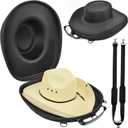 Travel Hat Box, Hard Hat Carrier Case for Cowboy, Panama, fisherman&Tweed Hats, Crush-Proof Hats Holder Storage for Women, Organizer Bag Container, Luggage Straps, Adjustable Shoulder Strap(Box only)